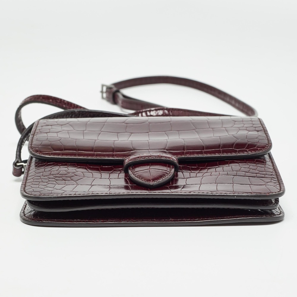 ALAIA Burgundy Embossed Leather Crossbody Bag - Picture 7 of 8